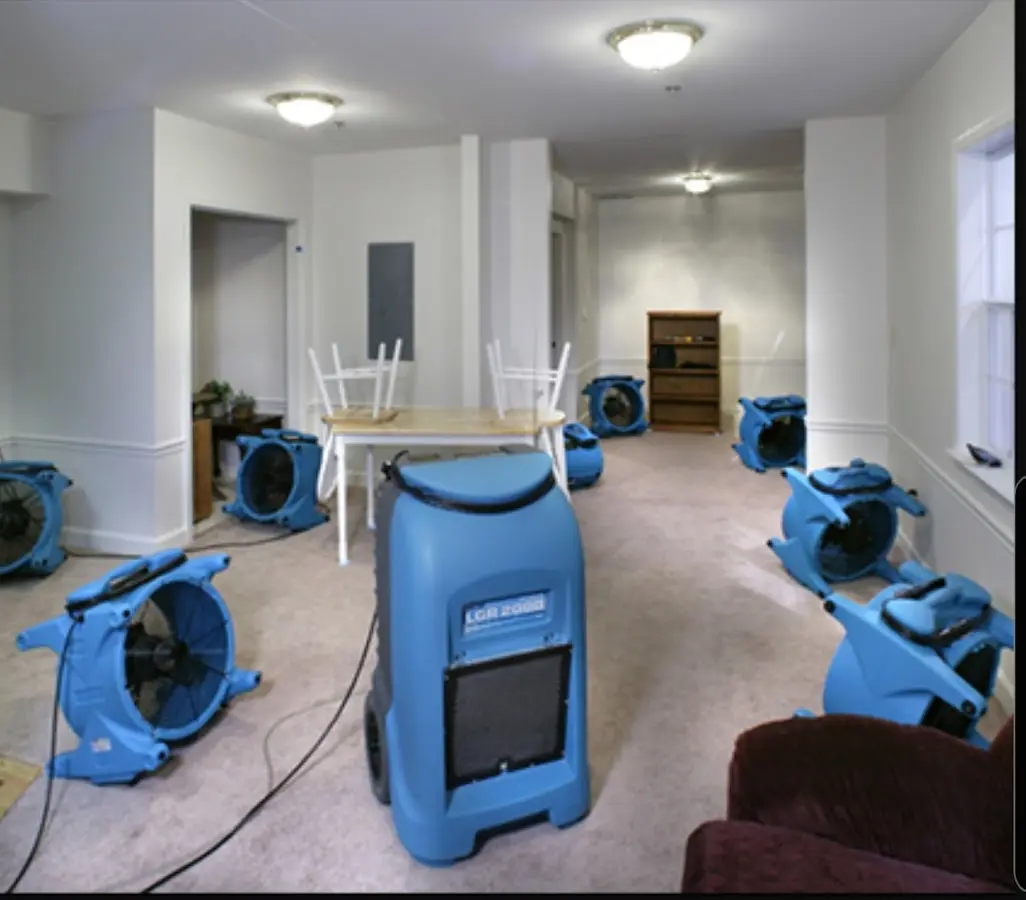 Air movers and dehumidifier setup for Water Extraction & Removal in Thomaston